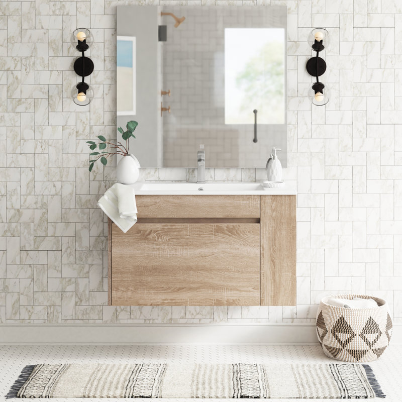 Foundstone™ Fernando 64" WallMounted Single Bathroom Vanity Set with